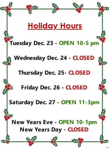 Holiday Hours 