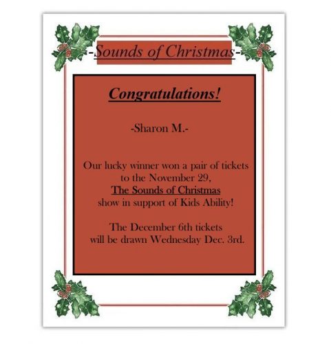 The Sounds of Christmas First Winner! 