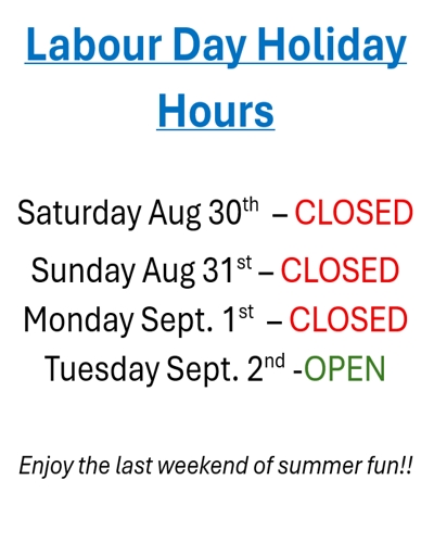 Holiday Hours