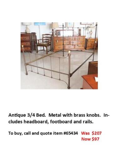 Item 63717  Antique 3/4 Bed