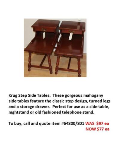 Items #64800, 64801 Step-side Tables